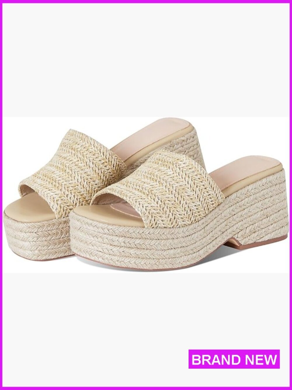 Platform Slip on Espadrille Sandals Summer Wedges Slides Flatform Open Toe